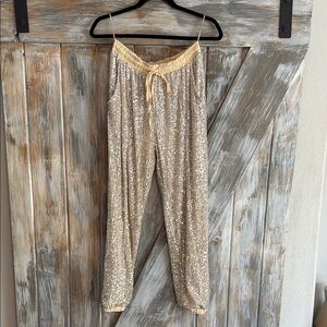 12th Tribe Gold Sequin Track Pants